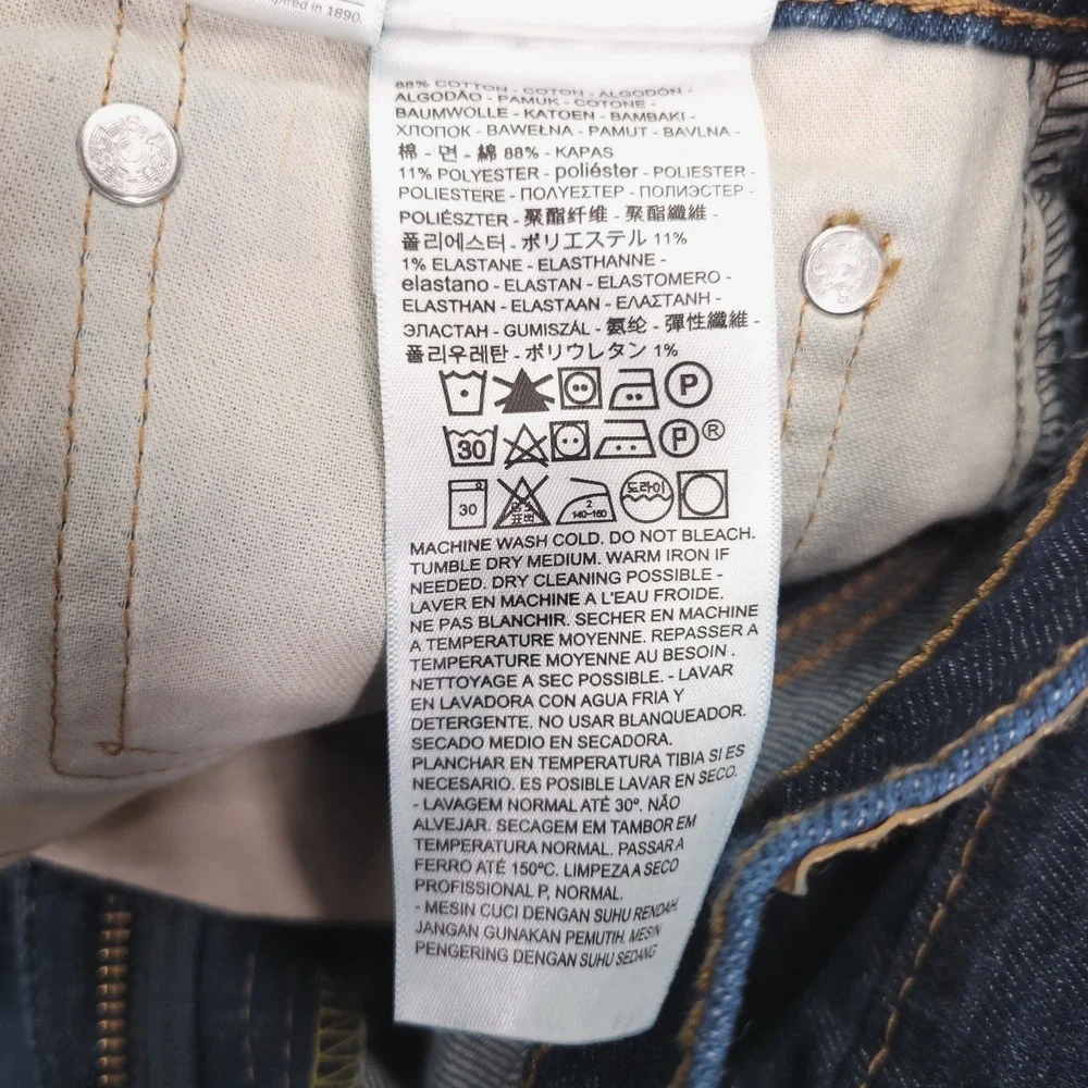 LEVIS 541 Jeans Mens Size 33x32 Athletic Fit Tapered Leg Dark Wash Stretch Denim